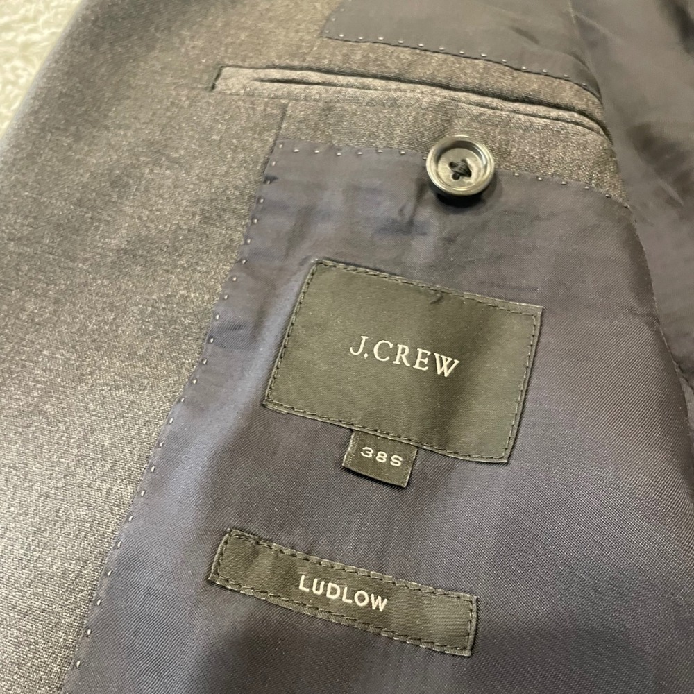 J.Crew Loro Piana Ludlow Suit Jacket Mens 38S Dark Gray Super 120s Wool Blazer - Picture 2 of 14